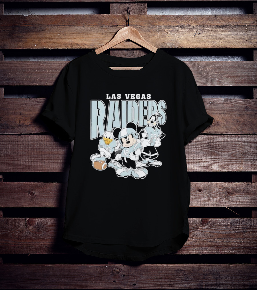 Las Vegas Raiders Mickey Mouse Donald Duck Goofy Football Team T-Shirt