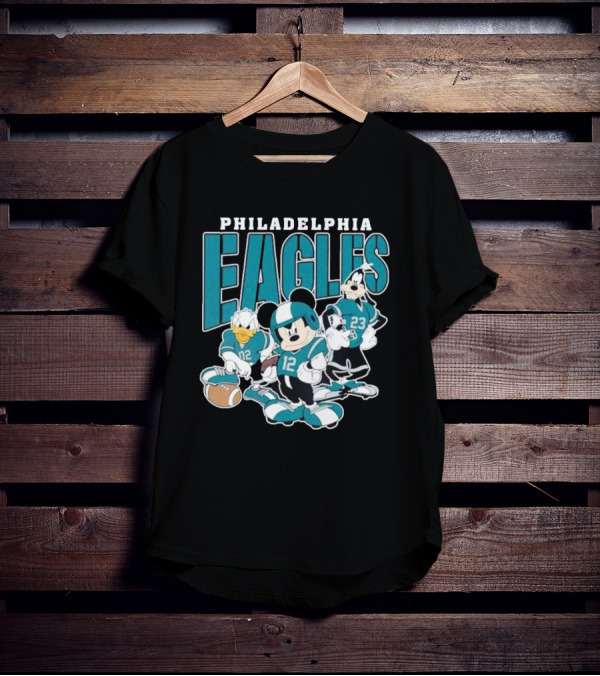 Philadelphia Eagles Mickey Donald Goofy Football Team T-Shirt