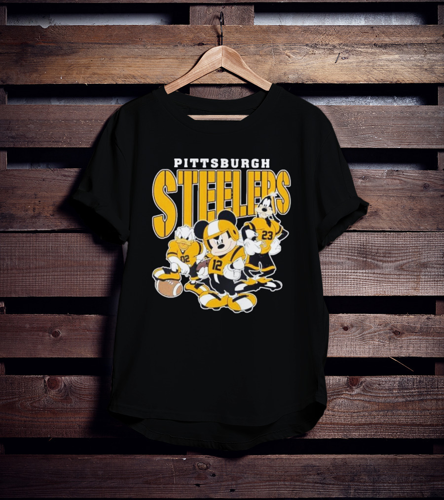 Pittsburgh Steelers Mickey Mouse Donald Duck Goofy Football Team T-Shirt