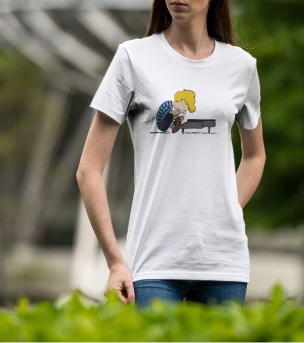 Peanuts Schroeder Piano Player Iconic Comic Strip Character T-Shirt