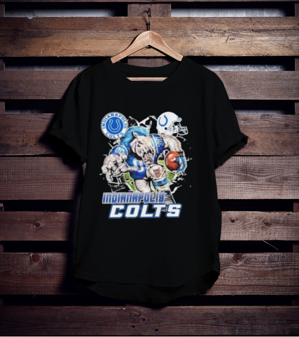 Indianapolis Colts Mascot Breaking Through Wall Vintage T-Shirt