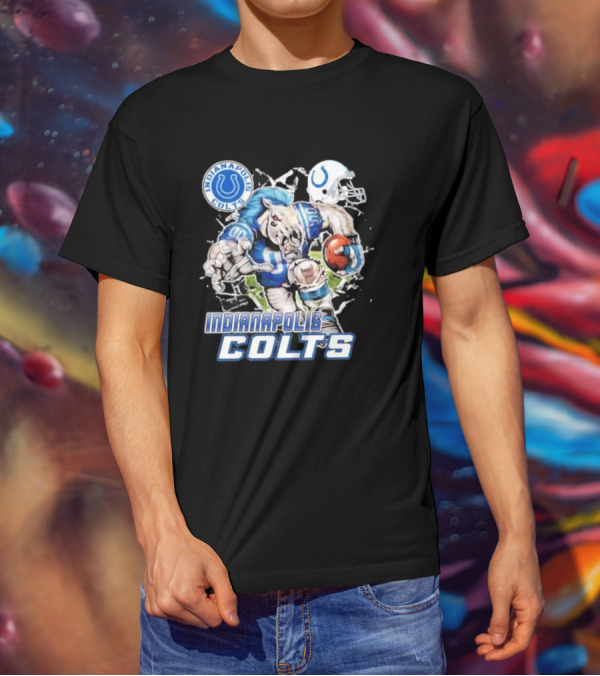 Indianapolis Colts Mascot Breaking Through Wall Vintage T-Shirt