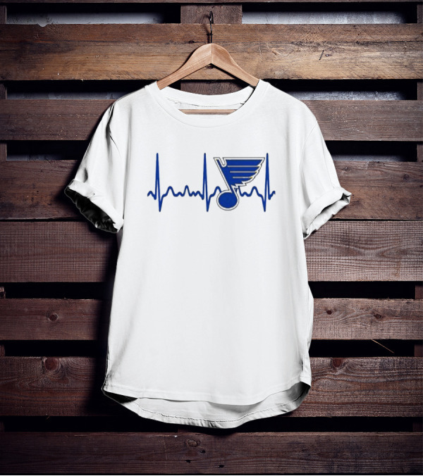 St Louis Blues Heartbeat Hockey T-Shirt