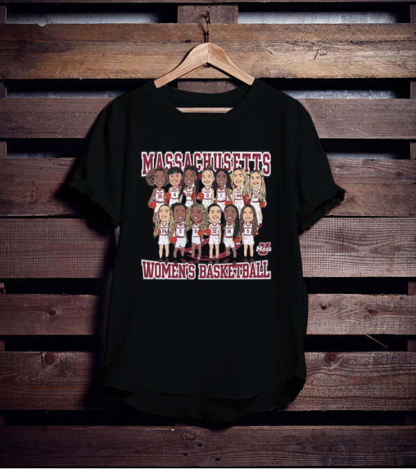 Massachusetts UMass Women's Basketball Team Caricature T-Shirt