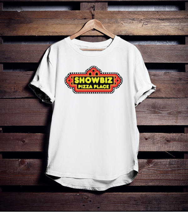 Showbiz Pizza Place Retro Neon Sign T-Shirt