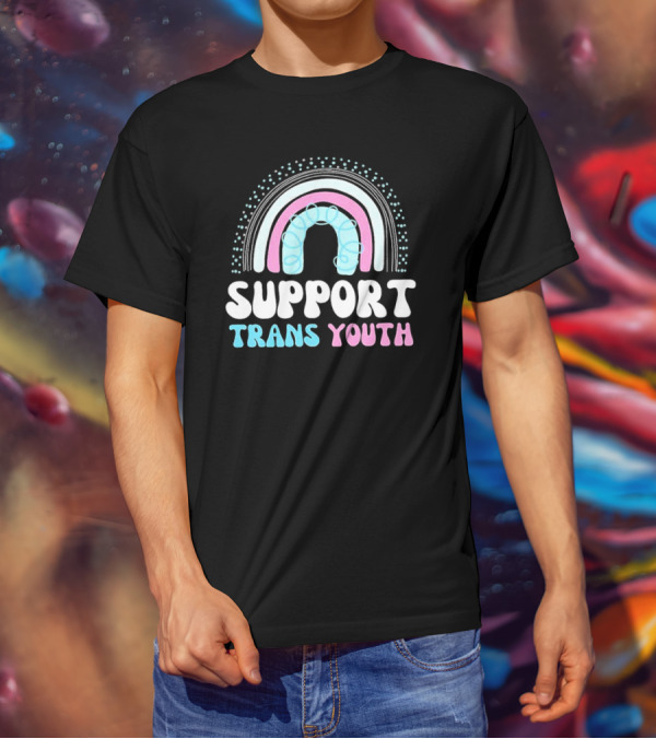 Support Trans Youth Rainbow Rights Ally Pride T-Shirt