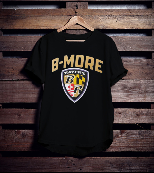 B-MORE Baltimore Ravens Logo Shield Ravens B R T-Shirt
