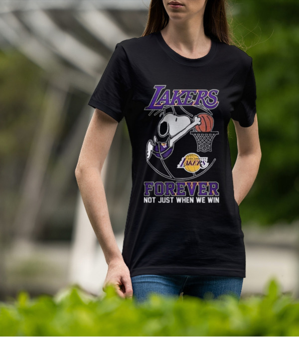 Los Angeles Lakers Snoopy Basketball Forever Not Just When We Win T-Shirt