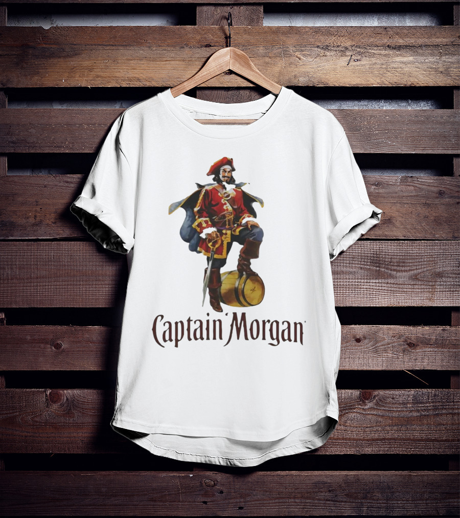 Captain Morgan Rum Pirate Standing On Barrel T-Shirt