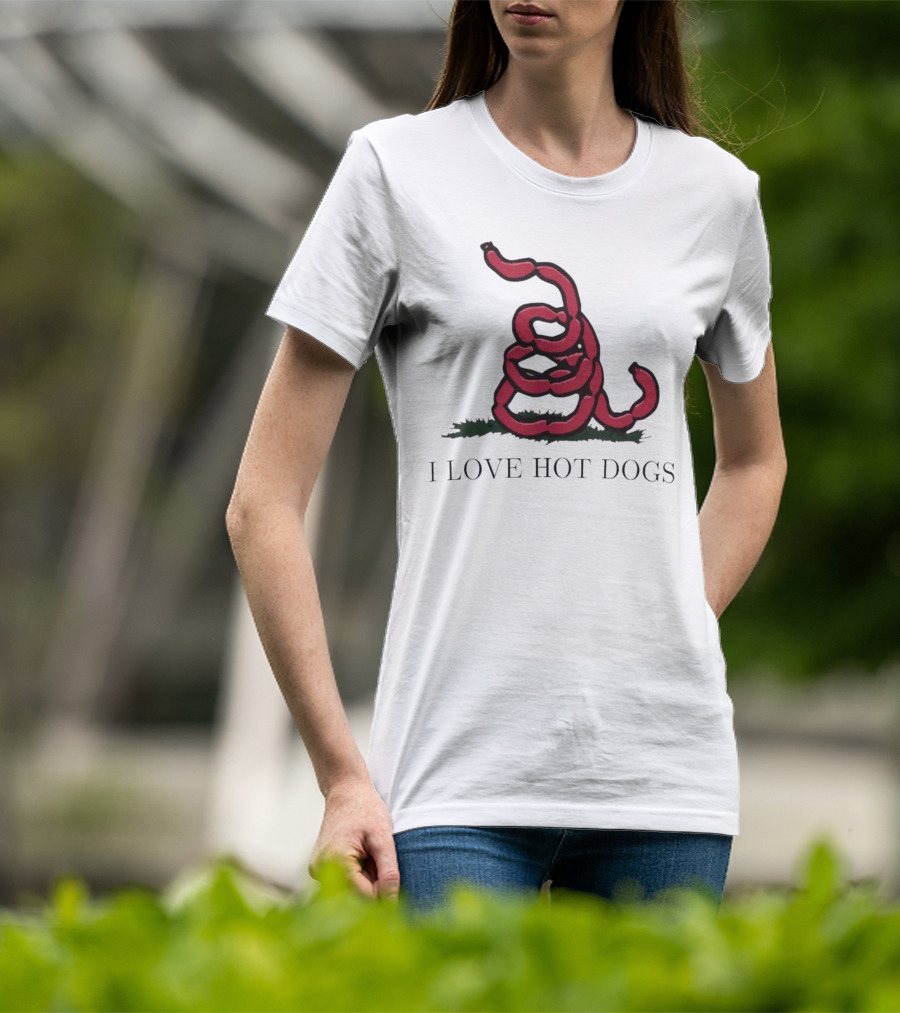 I Love Hot Dogs Spiral Sausage T-Shirt