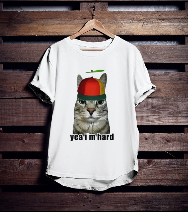 Cat Yea I’m Hard Propeller Hat T-Shirt