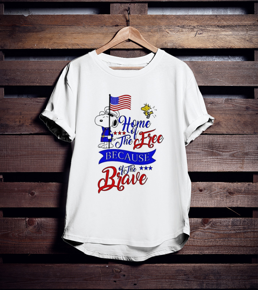 Snoopy Home Of The Free Because Of The Brave Independence Day T-Shirt