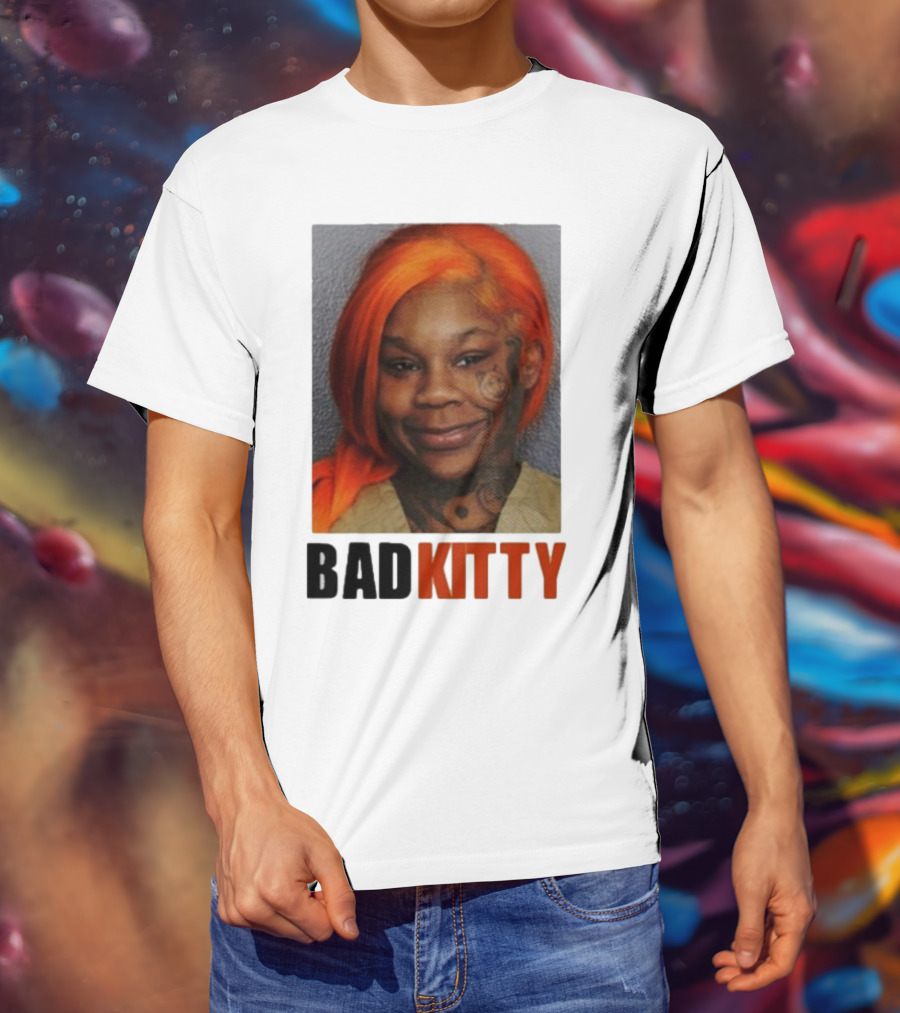 Sukihana Bad Kitty Orange Hair Mugshot T-Shirt