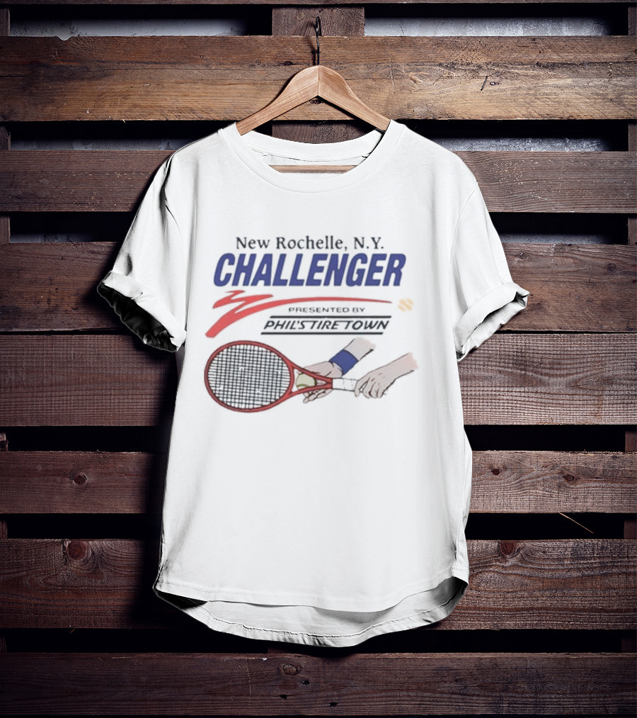 New Rochelle N.Y. Challenger Tennis Tournament Racket And Ball T-Shirt