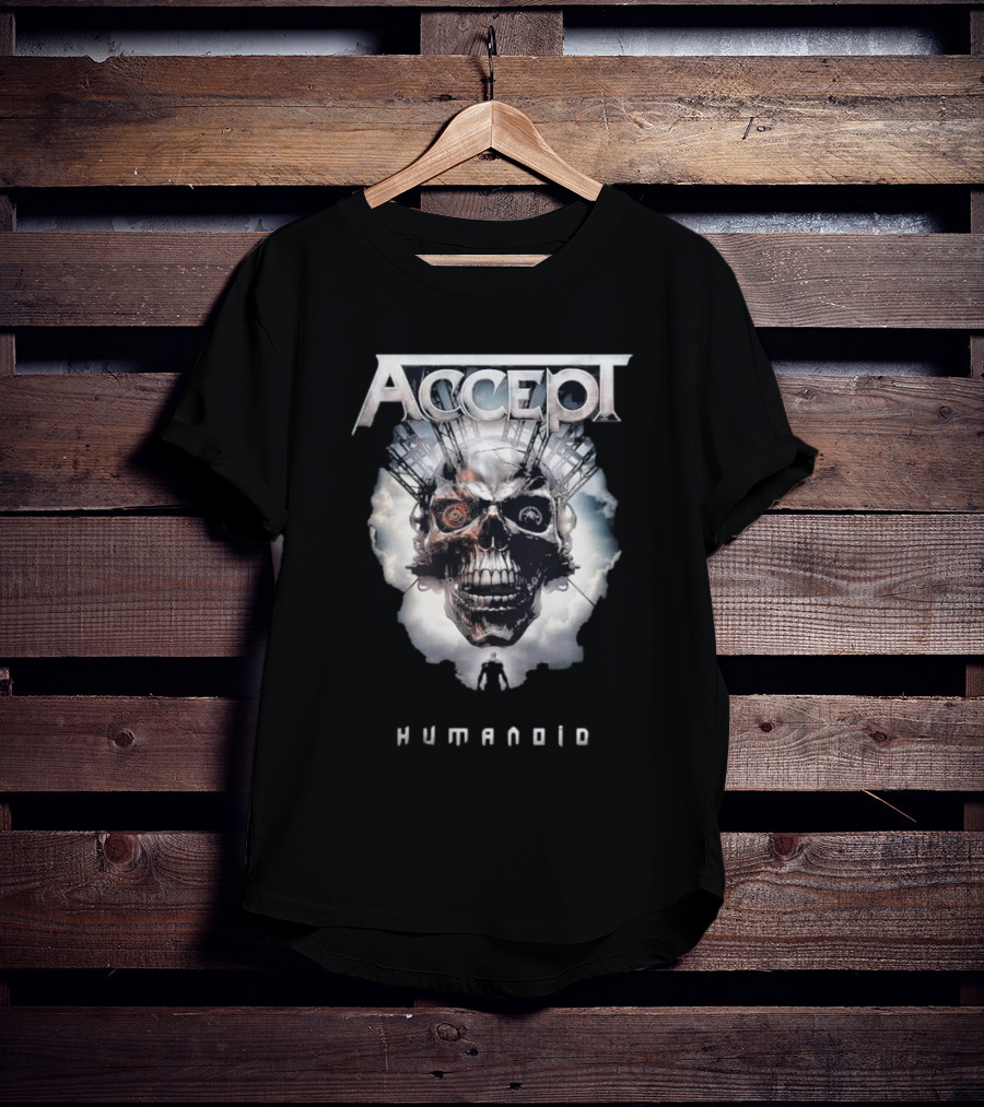 Accept Humanoid Skull Cybernetic T-Shirt