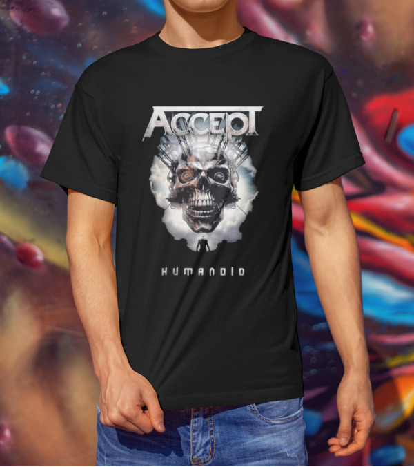 Accept Humanoid Skull Cybernetic T-Shirt