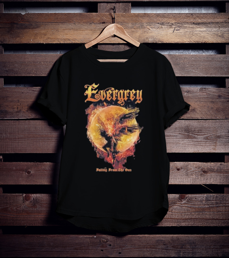 Evergrey Falling From The Sun Celestial Figure And Fiery Orb T-Shirt