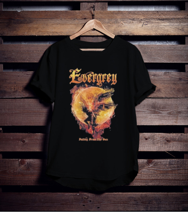 Evergrey Falling From The Sun Celestial Figure And Fiery Orb T-Shirt