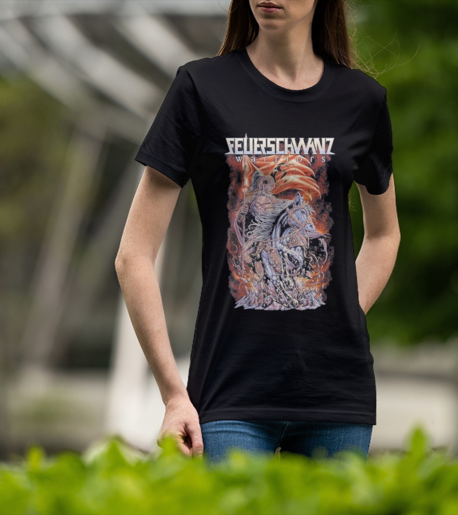 Feuerschwanz Warriors Rohirrim Knight On Horseback With Flag T-Shirt