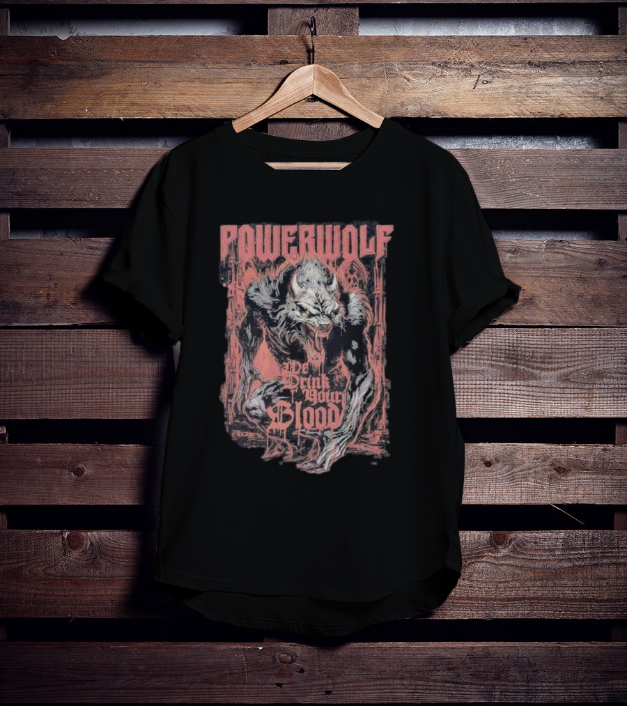 Powerwolf We Drink Your Blood Gothic Werewolf T-Shirt