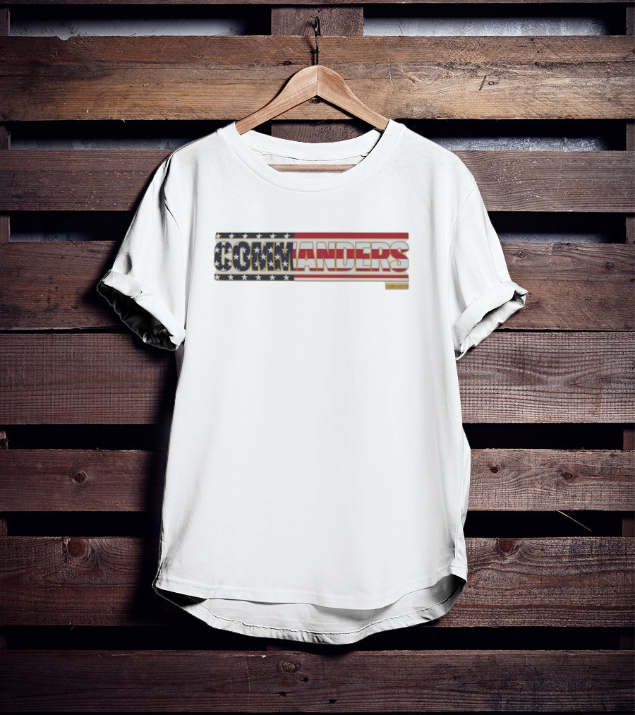 Commanders American Flag Script Franklin T-Shirt