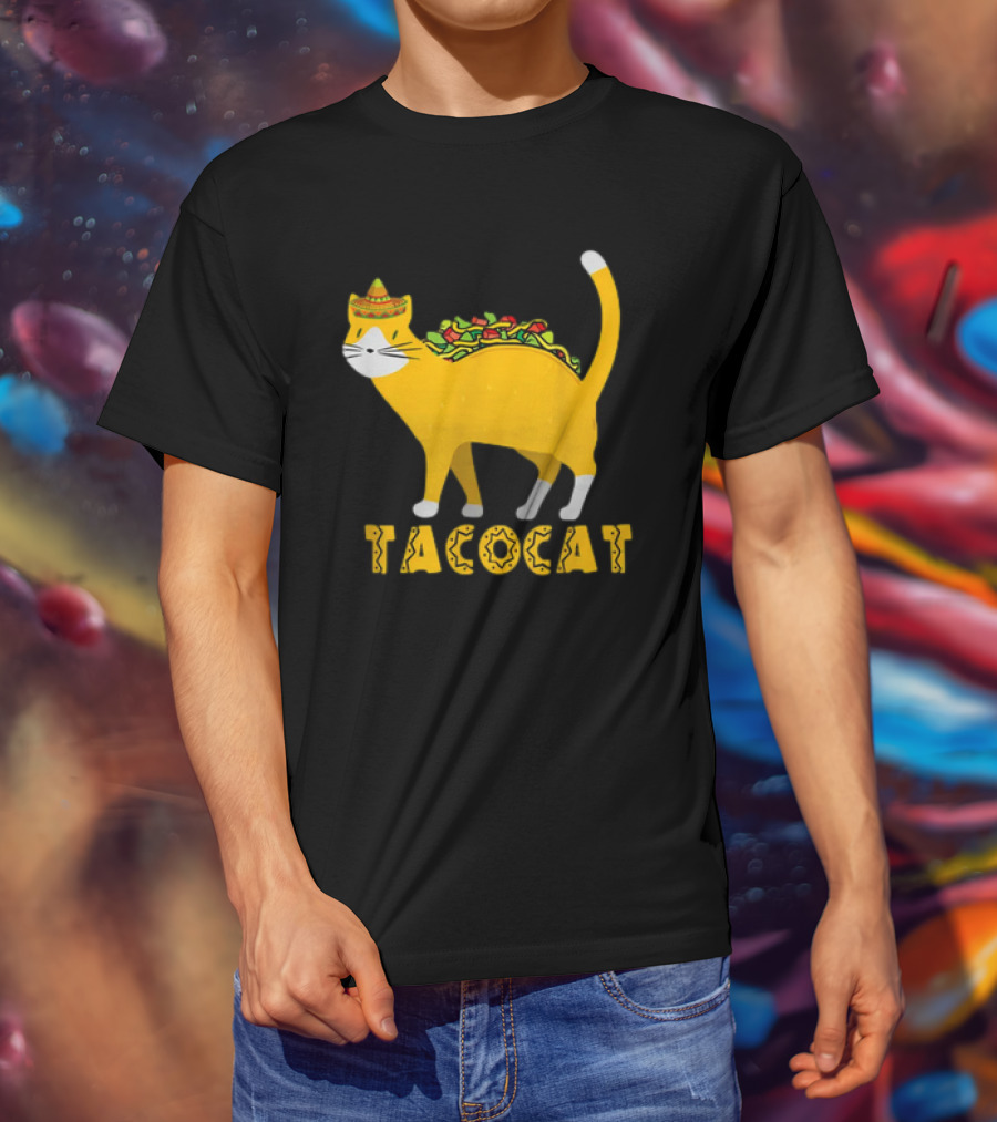 Tacocat Sombrero Taco Cat With Tacos Mexican Food Graphic 365 T-Shirt