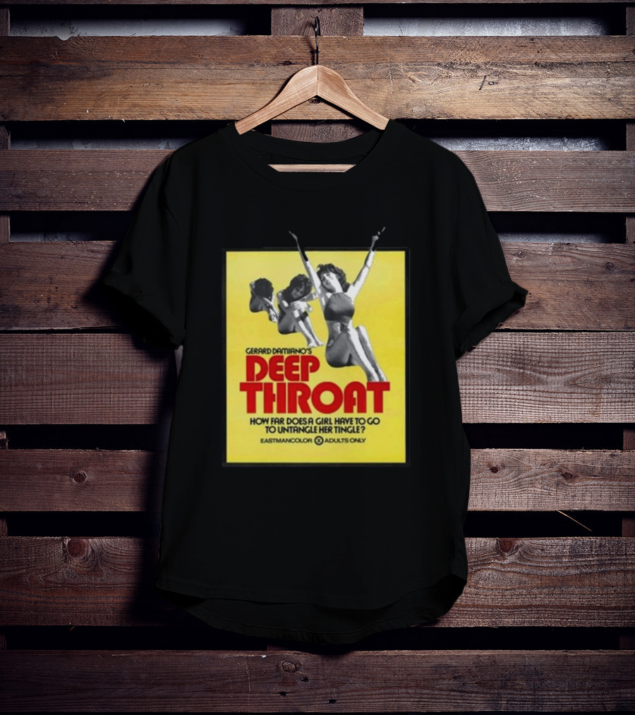 Gerard Damiano’s Deep Throat How Far Does A Girl Have To Go To Untangle Her Tingle? Eastmancolor Adults Only T-Shirt