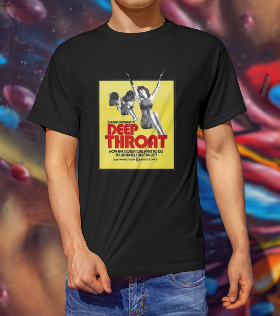 Gerard Damiano’s Deep Throat How Far Does A Girl Have To Go To Untangle Her Tingle? Eastmancolor Adults Only T-Shirt
