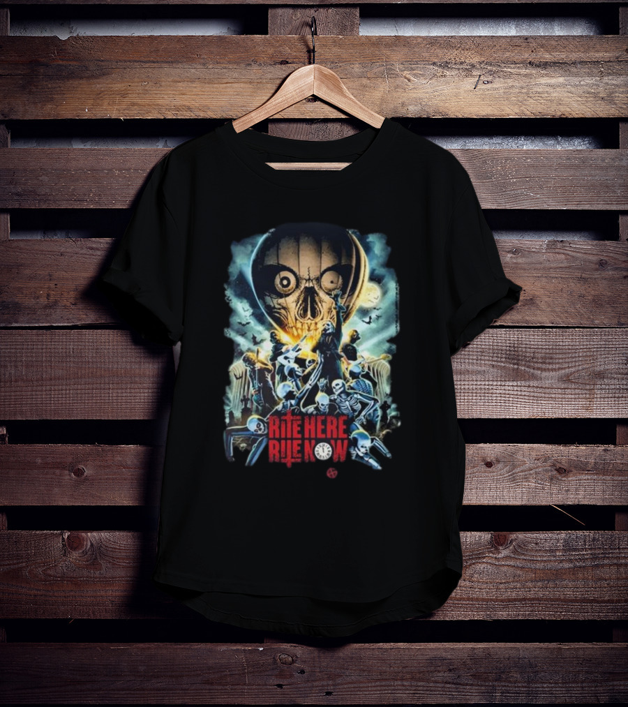 Papa Emeritus IV Rite Here Rite Now Limited Haunting Cinemas Worldwide Skeleton Skull Moon Bats T-Shirt
