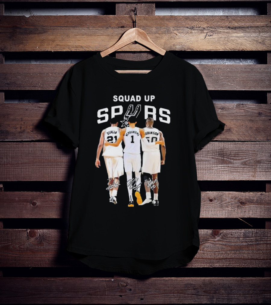 SQUAD UP SAN ANTONIO SPURS DUNCAN WEMBANYAMA ROBINSON SIGNATURES T-Shirt
