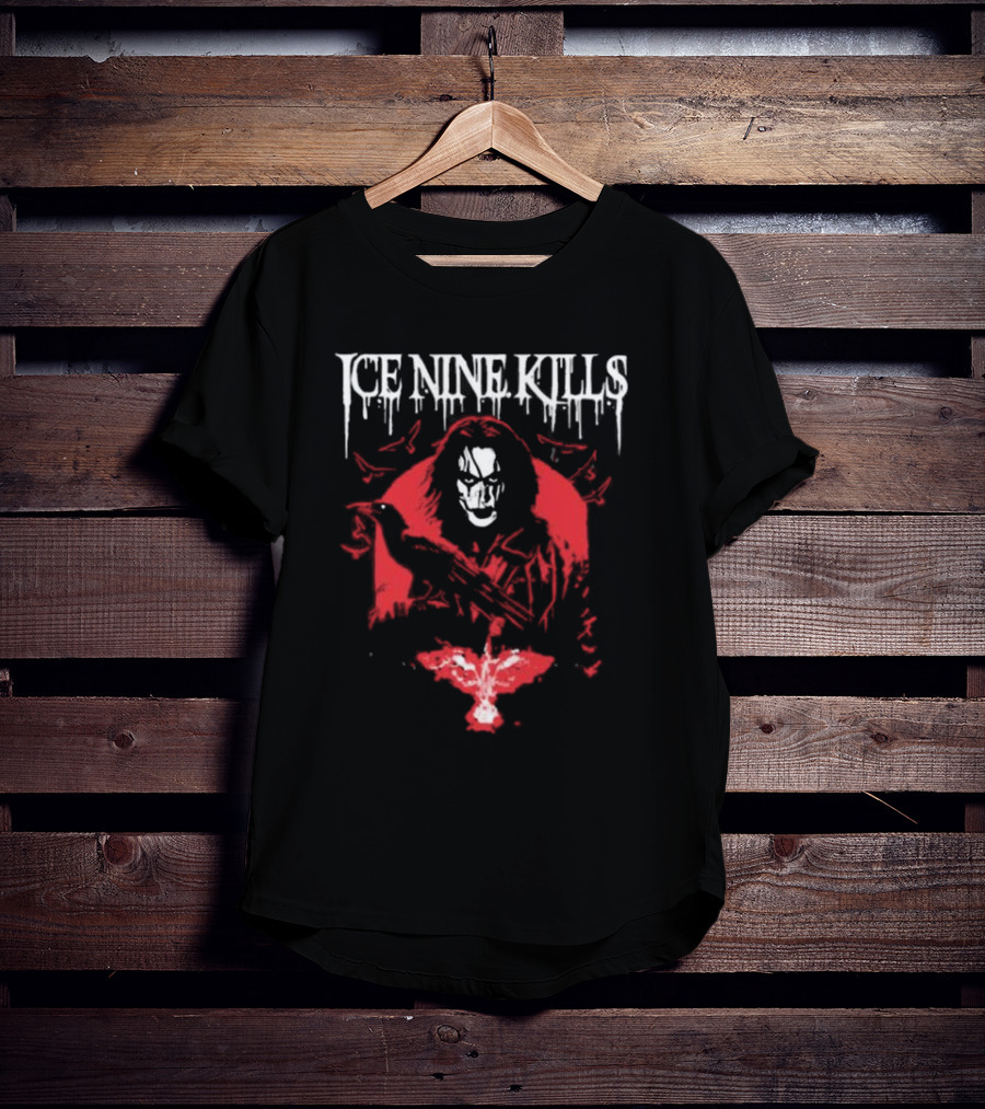 Ice Nine Kills Red Hooded Figure With Raven Reap What You Sow T-Shirt