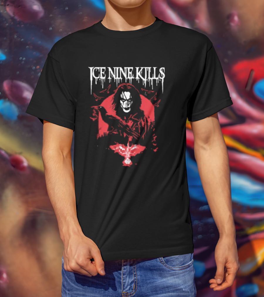 Ice Nine Kills Red Hooded Figure With Raven Reap What You Sow T-Shirt