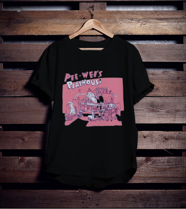 Pee-Wee's Playhouse Retro Rad Dinosaur Sphinx And Castle Scene T-Shirt