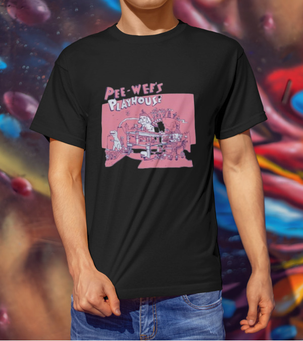 Pee-Wee's Playhouse Retro Rad Dinosaur Sphinx And Castle Scene T-Shirt