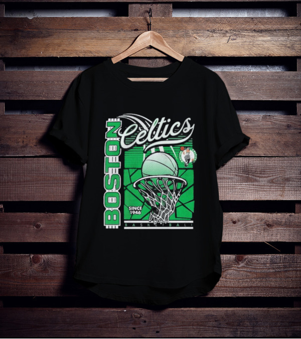 Boston Celtics Basketball Since 1946 Tri-Blend Sportiqe Comfy T-Shirt
