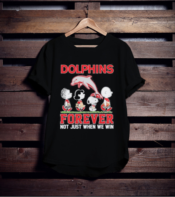 Dolphins Forever Not Just When We Win Charlie Brown Snoopy Peanuts NRL T-Shirt