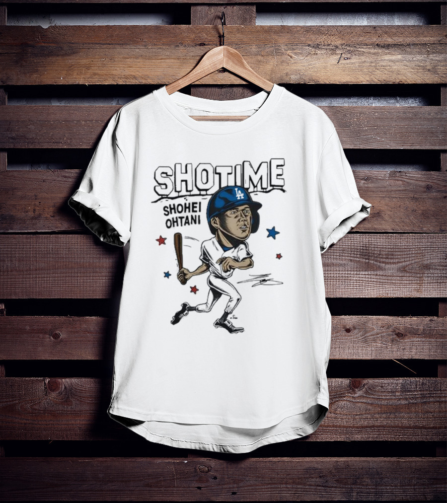 Shottime Shohei Ohtani LA Baseball Cartoon Stars T-Shirt