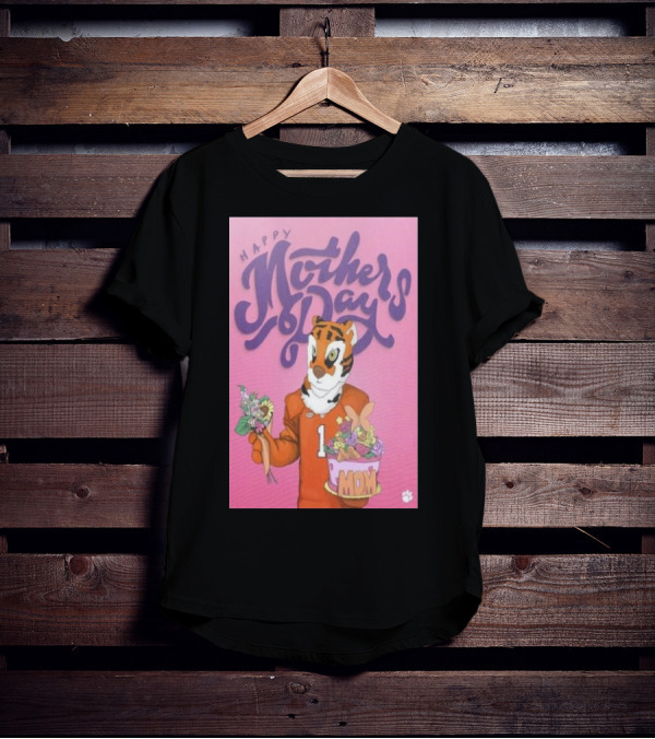 Clemson Tigers Mother's Day Celebration With Bouquet And Mom Cake T-Shirt