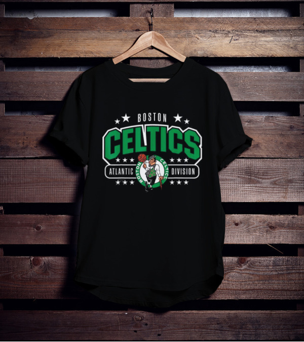 Boston Celtics Atlantic Division Logo With Stars T-Shirt