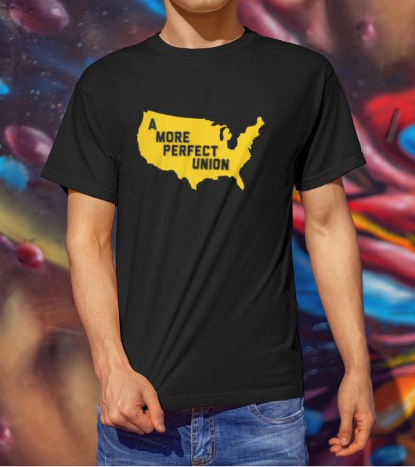 Michigan Wolverines A More Perfect Union Map T-Shirt