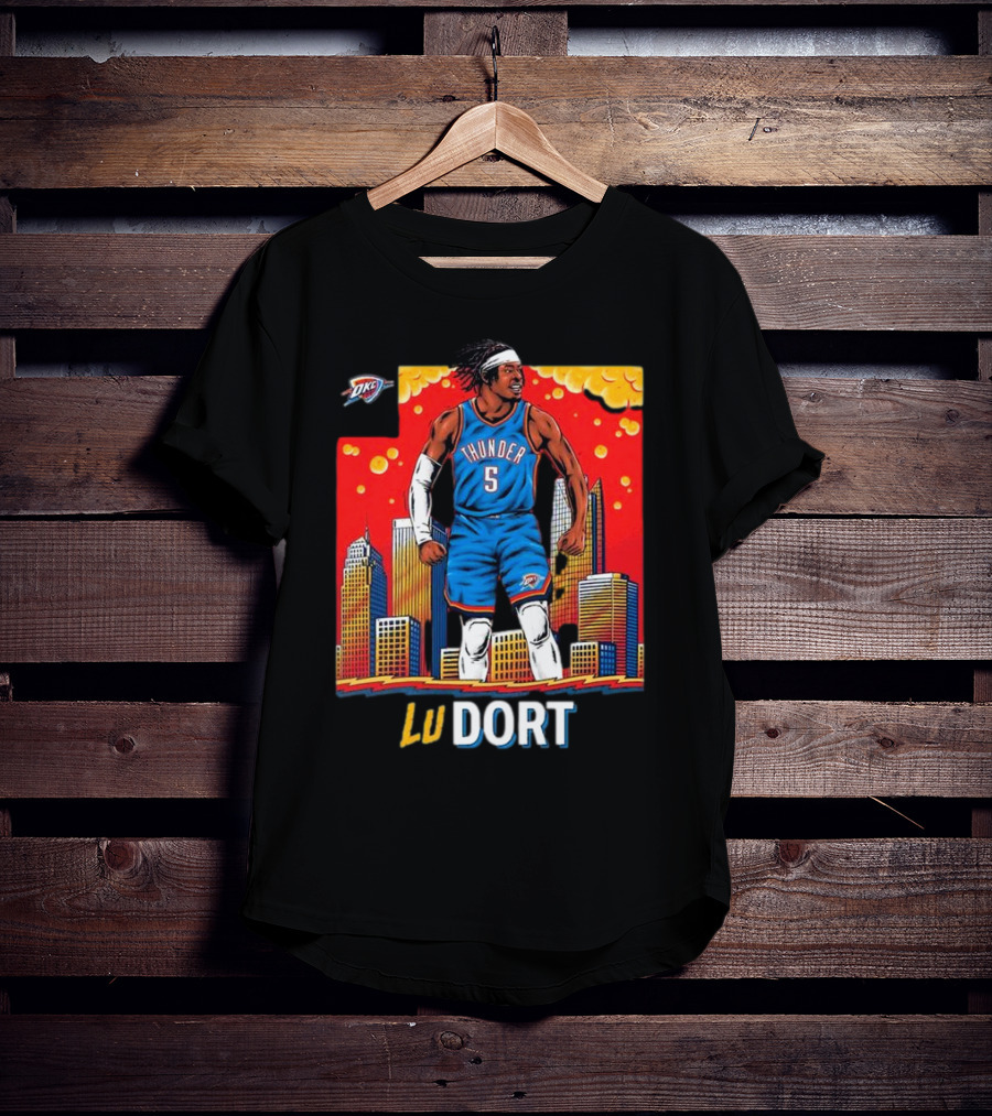 Oklahoma City Thunder Lu Dort OKC Skyline Basketball T-Shirt