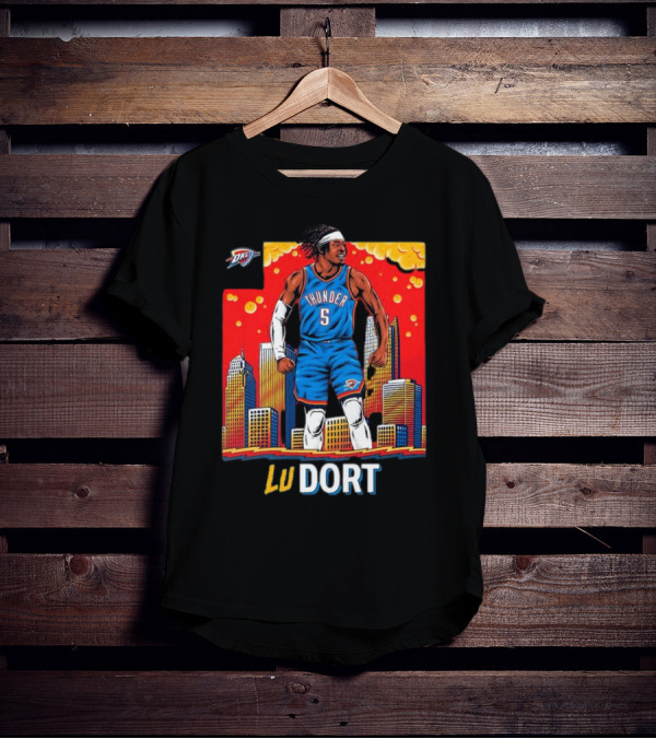 Oklahoma City Thunder Lu Dort OKC Skyline Basketball T-Shirt