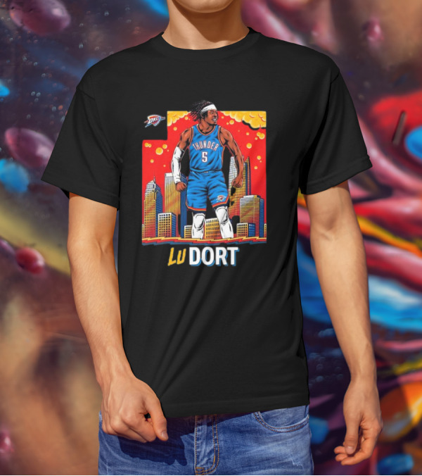 Oklahoma City Thunder Lu Dort OKC Skyline Basketball T-Shirt