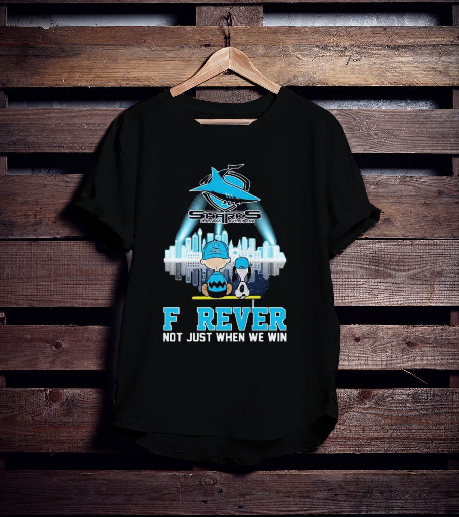 Peanut Snoopy Charlie Brown Cronulla Sutherland Sharks Forever Not Just When We Win T-Shirt