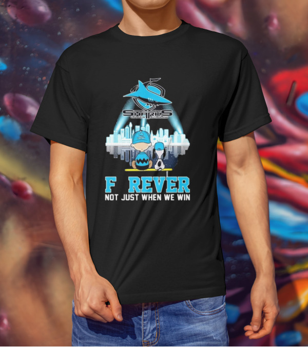 Peanut Snoopy Charlie Brown Cronulla Sutherland Sharks Forever Not Just When We Win T-Shirt