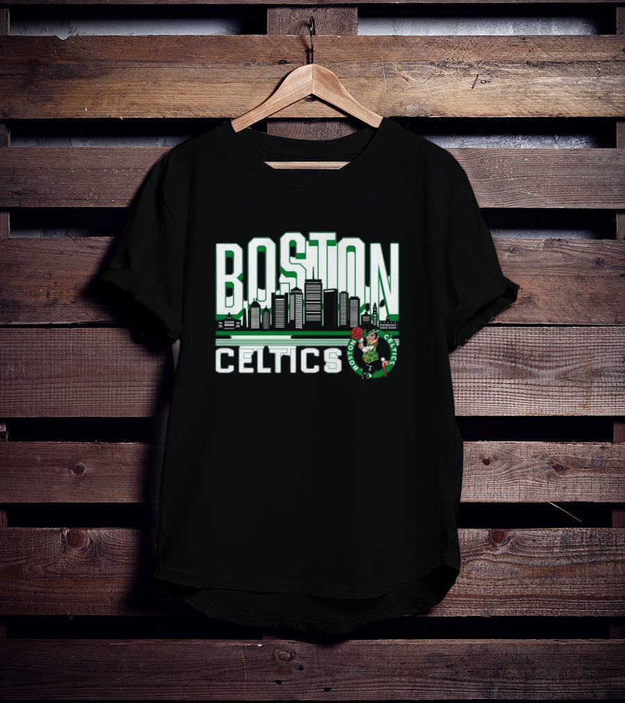 Boston Celtics NBA Basketball Skyline T-Shirt