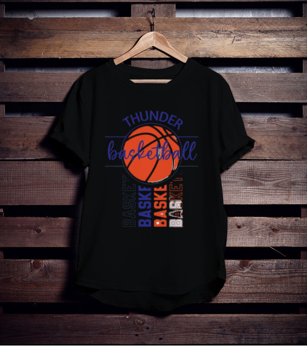 Thunder Basketball Basket Baskebasketbasket T-Shirt