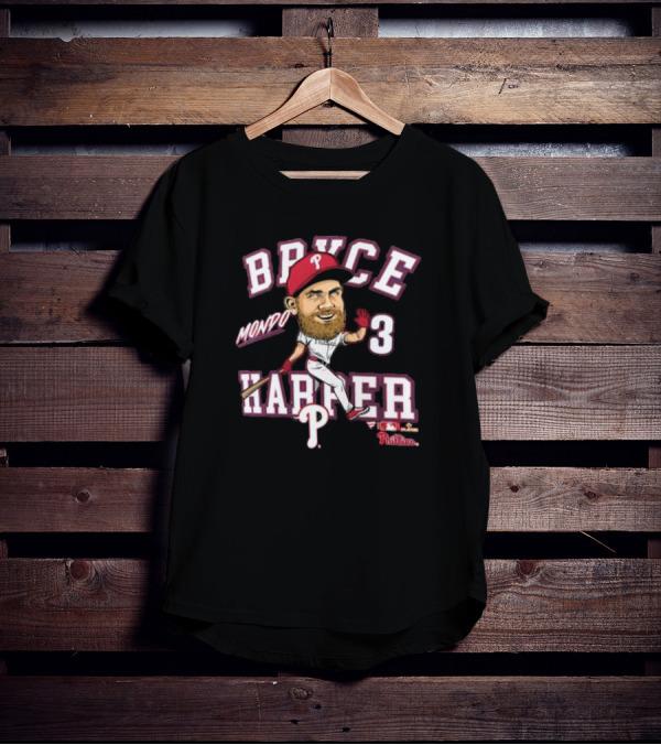 Bryce Harper Mondo Caricature Philadelphia Phillies Number 3 T-Shirt