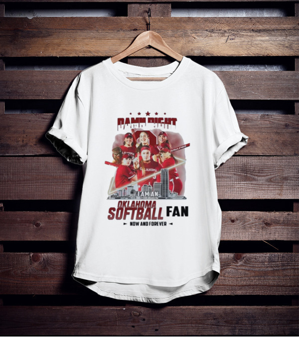 Damn Right I Am An Oklahoma Softball Fan Now And Forever Skyline Team Spirit T-Shirt