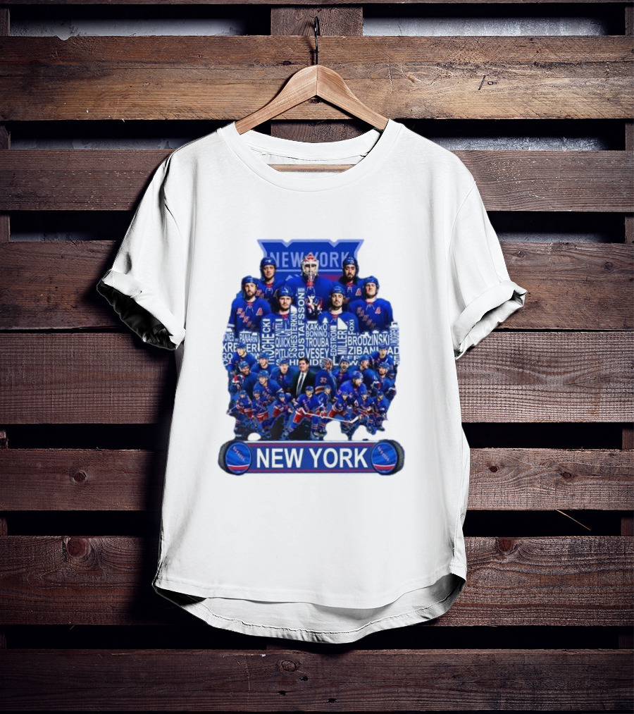 New York Rangers Hockey Team Players Skyline Names T-Shirt